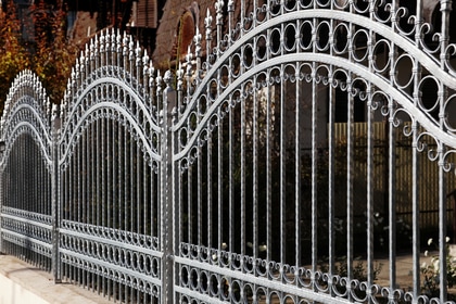 Security gates protecting a mansion in Baton Rouge.